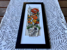 Vibrant orange flower pressed botanical artwork framed home decor inspired by nature 