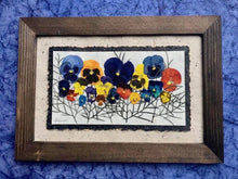 Real pressed pansy home decor framed artwork by Pressed Wishes, Canadian artist