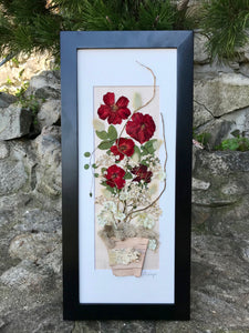 Real Pressed Flower Rost Art Framed Artwork Wedding Gift by Canadian Artist Pressed Wishes