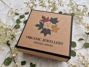 PRESSED WISHES Jewellery Box for Organic Jewellery - come find us at the next Farmer's Market in BC, Canada! 