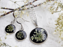 Real Pressed Queen Anne's Lace Necklace and Earring Set by Pressed Wishes