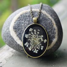 Large Queen Annes Lace Floret Jewelry Resin Pendant by Pressed Wishes, Proudly handmade in Canada