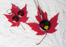 Real Pressed Maple Leaf Pendant Necklace and Earring Set by Pressed Wishes