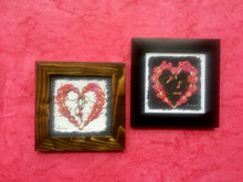 Dried Flower Artwork; pressed bleeding heart in heart shape; perfect for valentines day