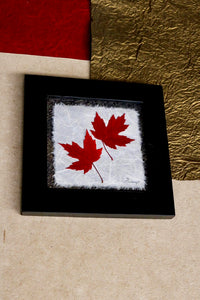 Pressed double maple leaf home decor