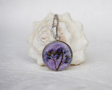 pressed flower necklace with resin | Resin necklace made with real forget me nots