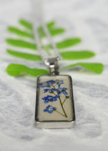 Forget Me Not Bar Necklace - Resin Real Flower Jewelry by Pressed Wishes, Canadian Botanical Artist