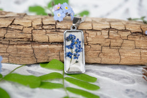 Forget Me Not Flower Necklace - This flower is the international symbol of the Alzheimer's Society. Symbolizes Remembrance 