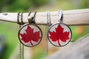 Real Pressed Red Canadian Maple Leaf Pendant Necklace by Pressed Wishes
