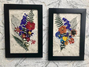 Pressed Flowers grown in the Okanagan, BC are turned into beautiful pieces of artwork by James and Melissa of Pressed Wishes 