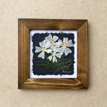pressed musk mallow framed art with walnut frame