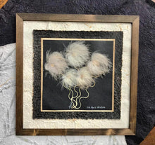 Old Mans Whiskers blowing in the wind framed artwork with handmade papers and solid wood frame