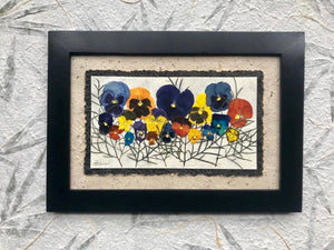 real pressed flower pressed colourful pansy family photo ONE OF A KIND home decor by Pressed Wishes 