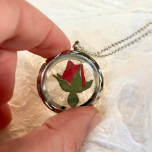 Real pressed red rose flower necklace by Pressed Wishes